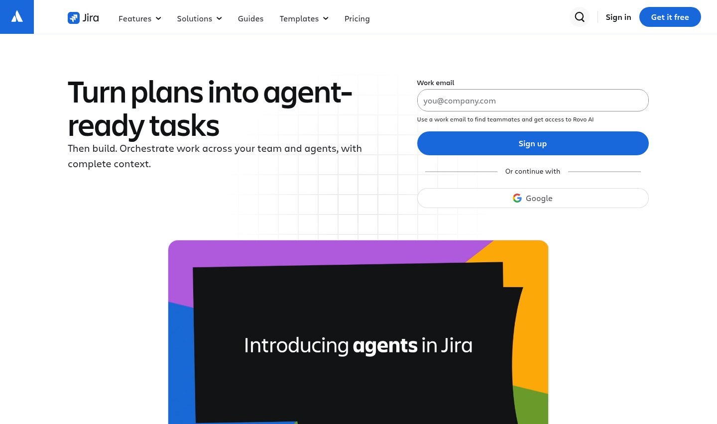 Jira, page produit officielle, capture d'écran prise en octobre 2026