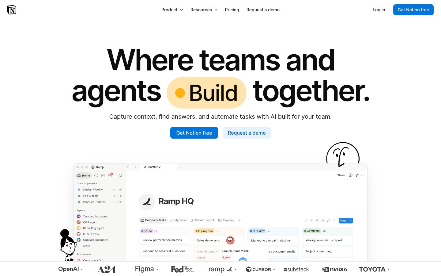 Notion, page produit officielle, capture d'écran prise en octobre 2026