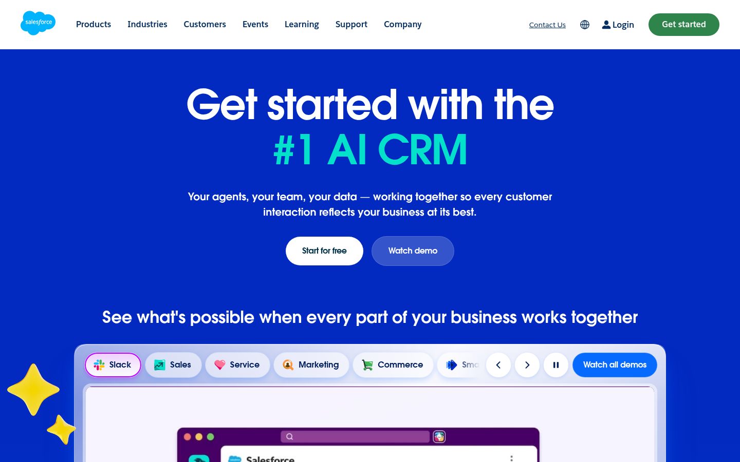 Salesforce, page produit officielle, capture d'écran prise en octobre 2026