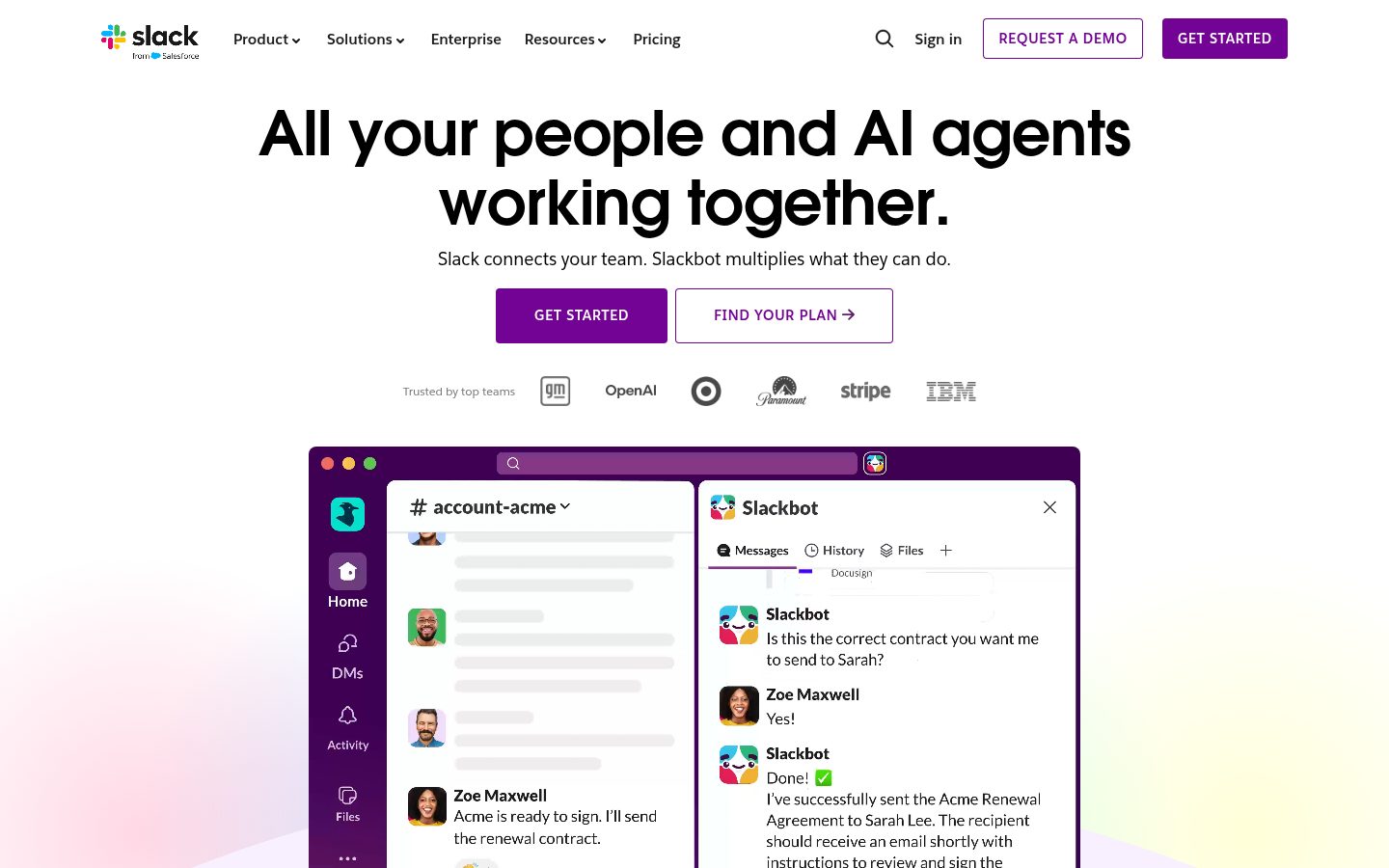 Slack, page produit officielle, capture d'écran prise en octobre 2026